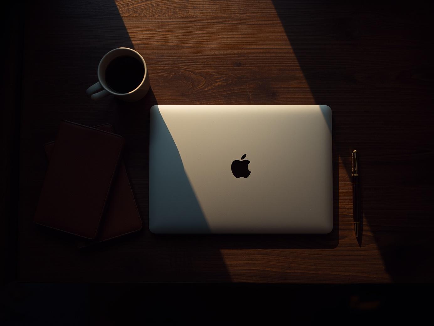 Stewards parish administration SaaS running on a laptop on a walnut desk